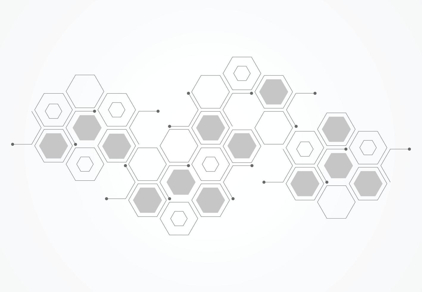 abstrakte hexagonale molekulare Strukturen im technologischen Hintergrund und im wissenschaftlichen Stil. medizinisches Design. Vektorillustration vektor