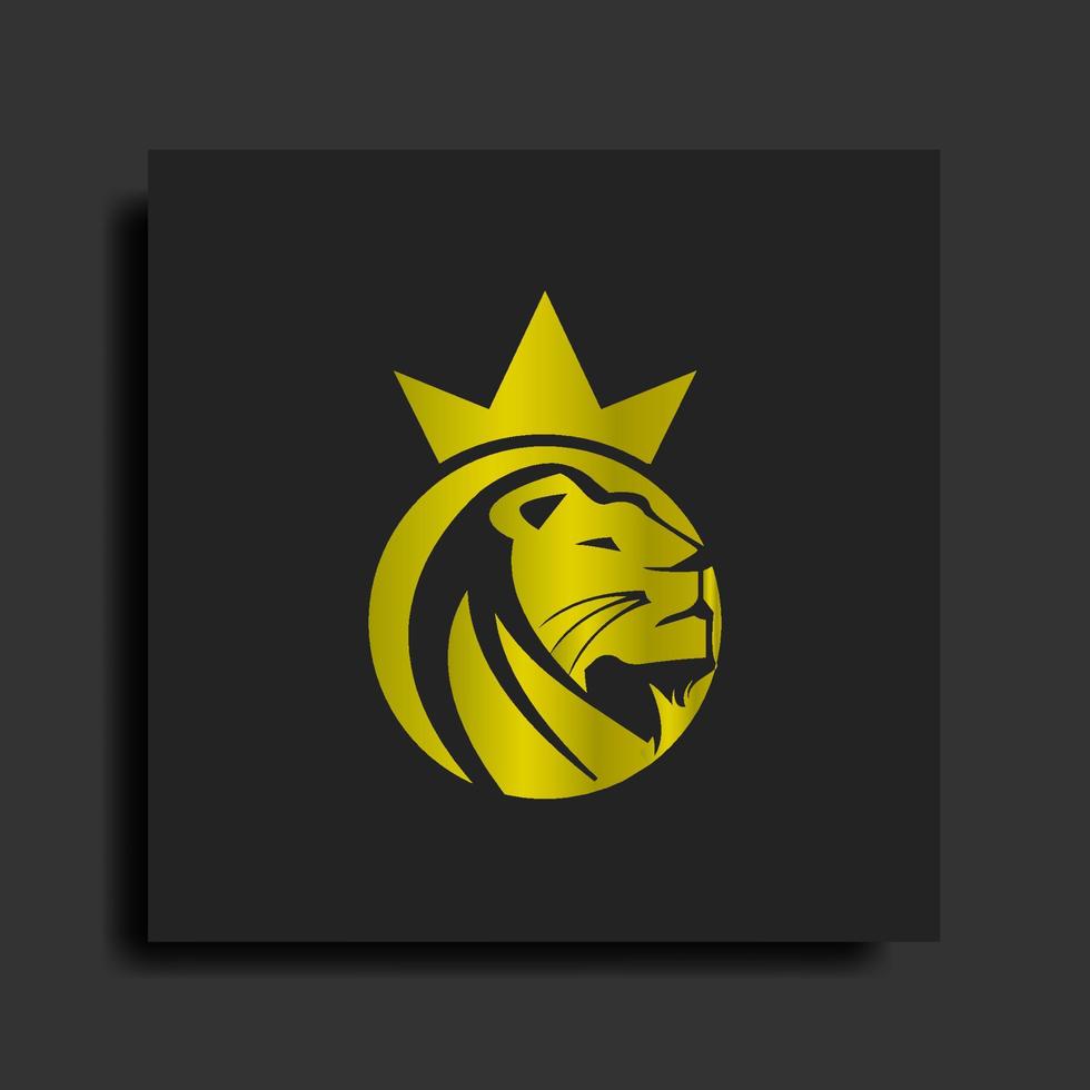 lejon logotyp design symbol illustration mall med guld Färg ,vektor redigerbar vektor