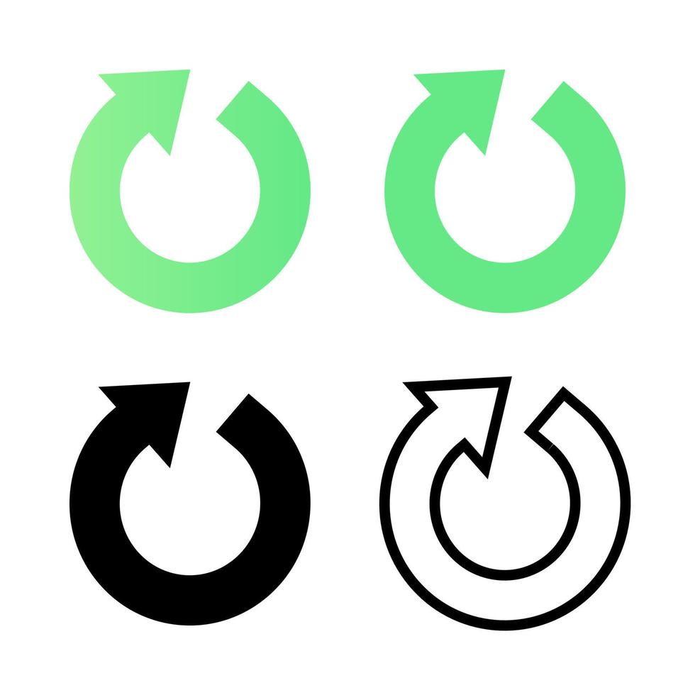 refresh symbol, ladda om ikon uppsättning isolerat på vit bakgrund. vektor