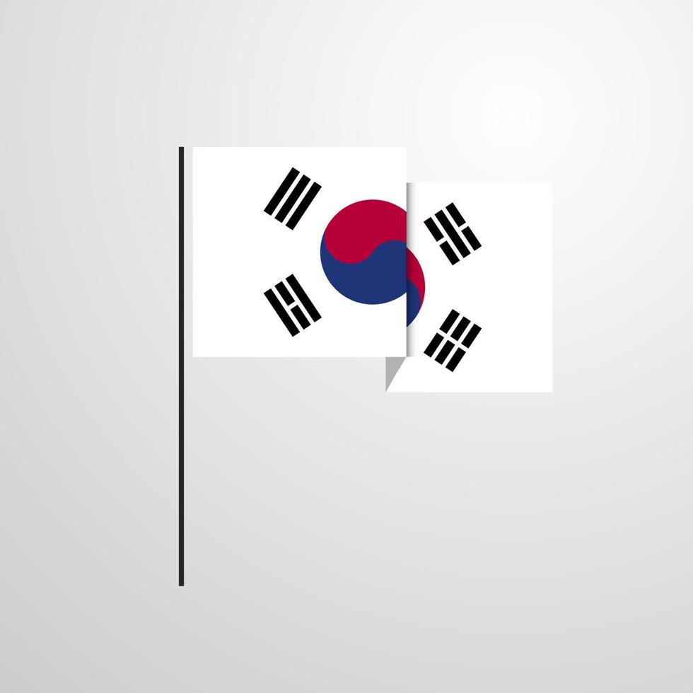 korea söder vinka flagga design vektor