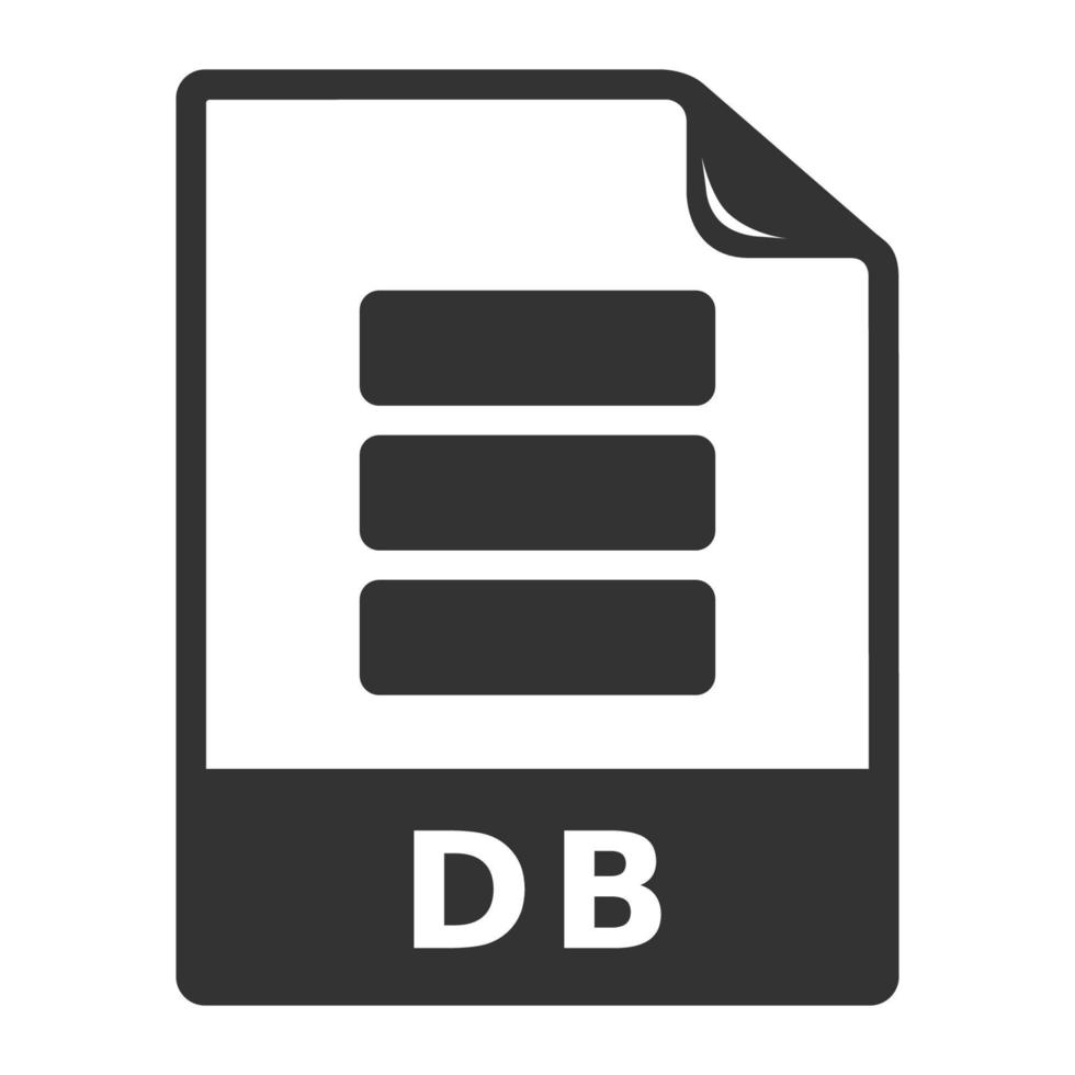 Schwarz-Weiß-Icon-DB-Dateiformat vektor