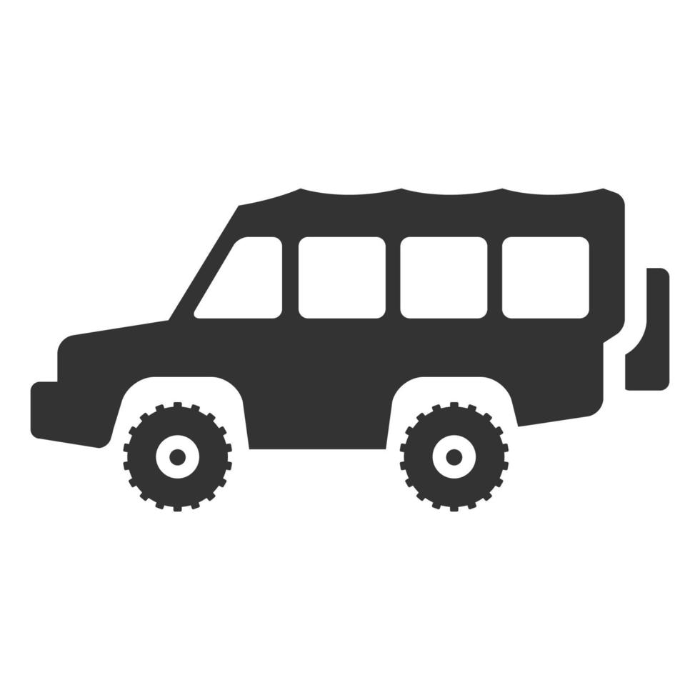 Schwarz-Weiß-Symbol Offroad-Auto vektor