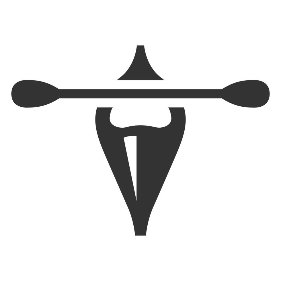 Schwarz-Weiß-Symbol Kanu vektor