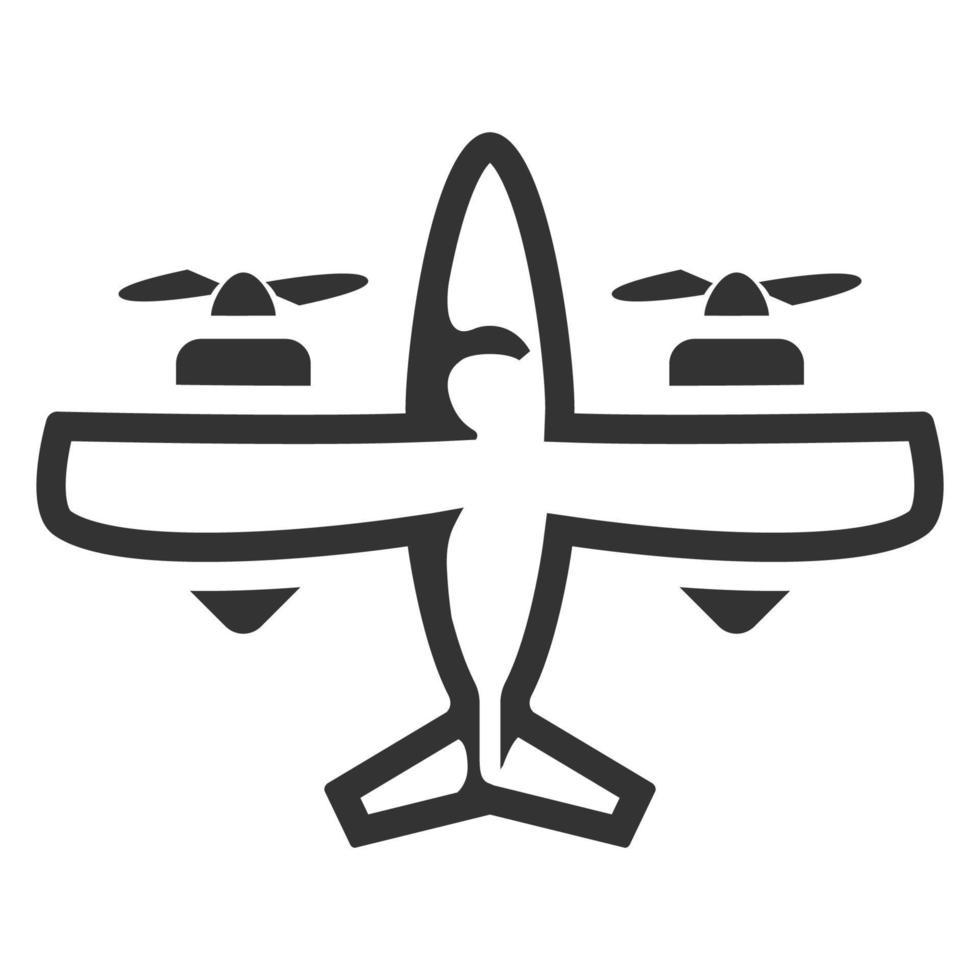 svart och vit ikon årgång flygplan vektor