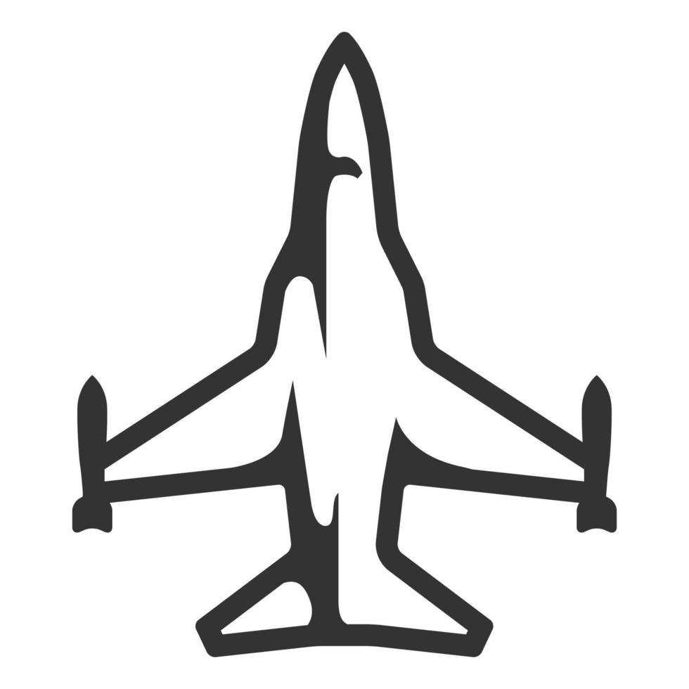 Schwarz-Weiß-Symbol Kampfjet vektor