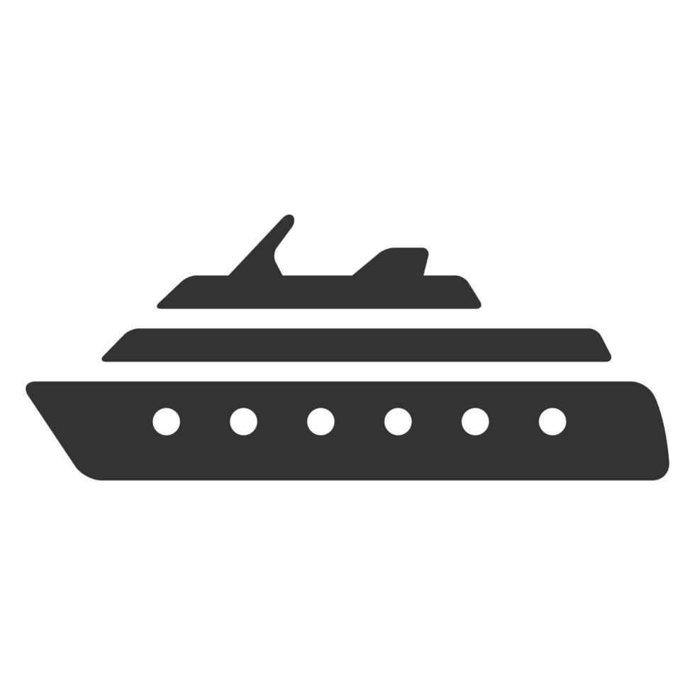 Schwarz-Weiß-Symbol Kreuzfahrtschiff vektor