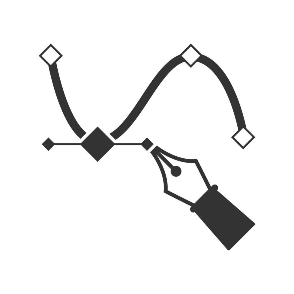 Schwarz-Weiß-Symbol Bezier vektor