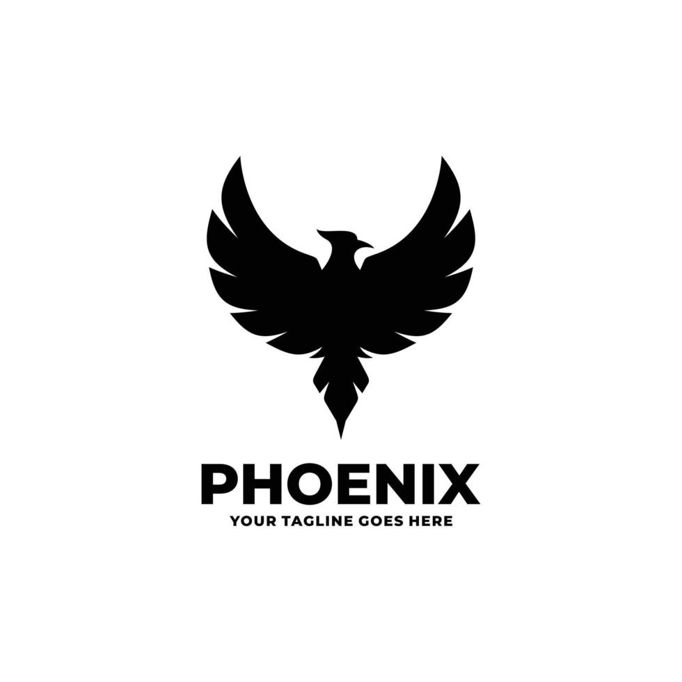 Phoenix einfacher flacher Logo-Designvektor vektor