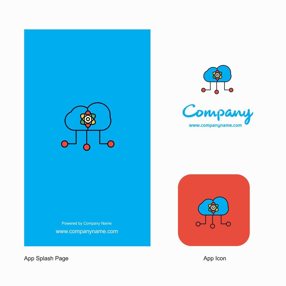 Cloud-Computing-Firmenlogo-App-Symbol und Splash-Page-Design kreative Business-App-Designelemente vektor