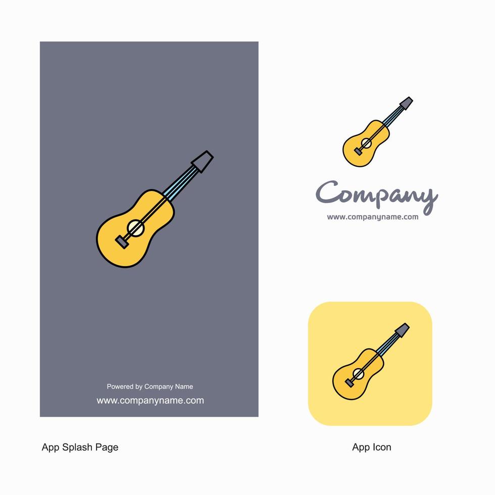 gitarr företag logotyp app ikon och stänk sida design kreativ företag app design element vektor