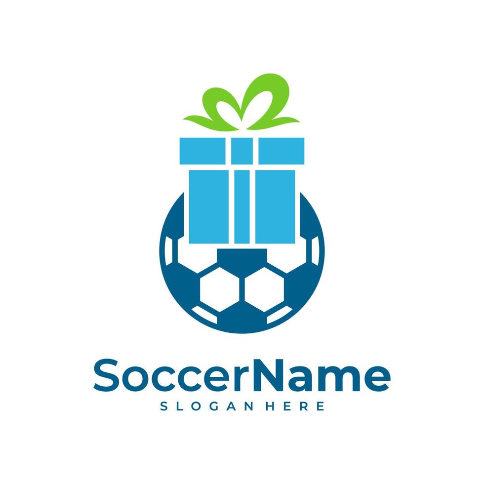 gåva fotboll logotyp mall, fotboll logotyp design vektor