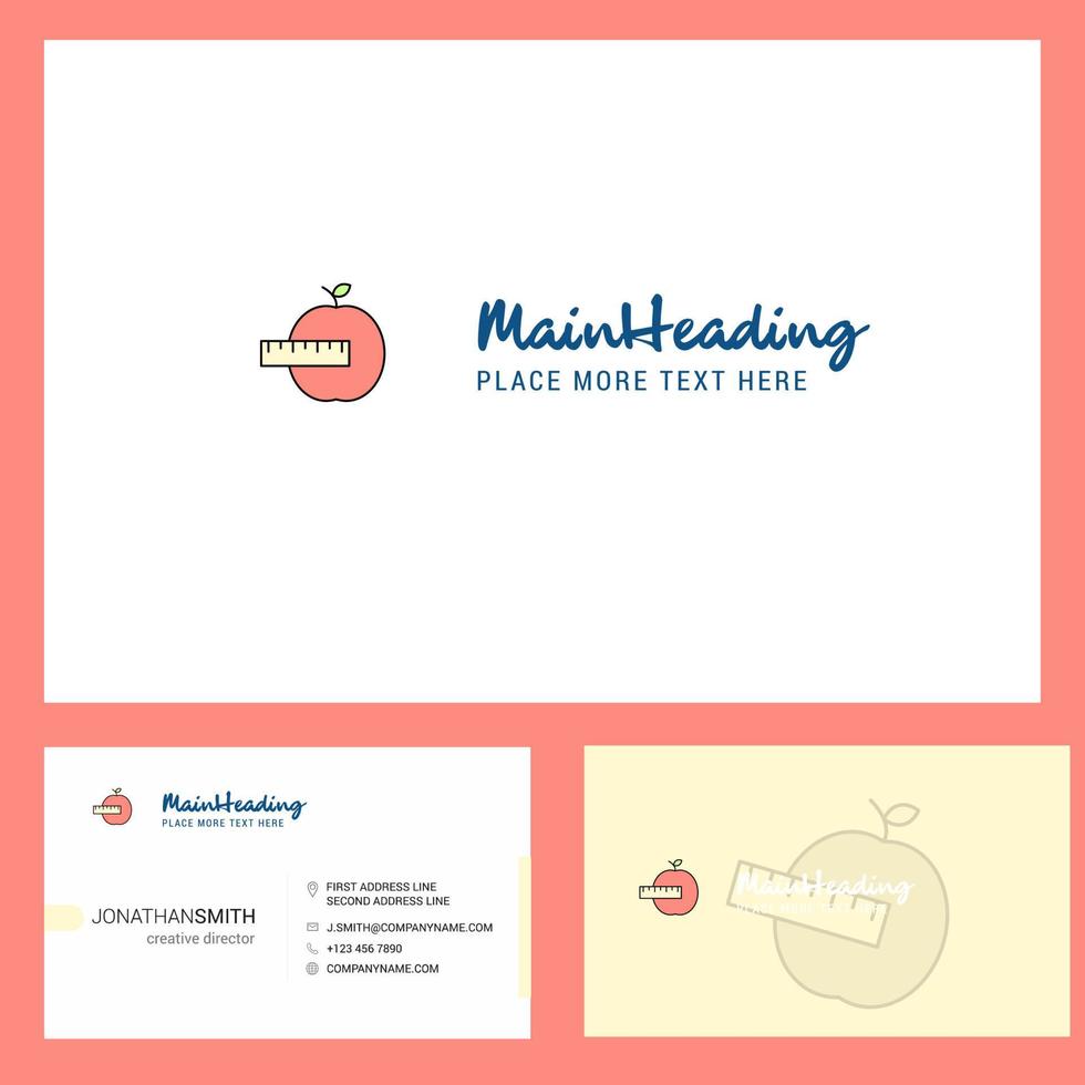 Apfel-Logo-Design mit Slogan Vorder- und Rückseite Visitenkarte Vorlage Vektor kreatives Design