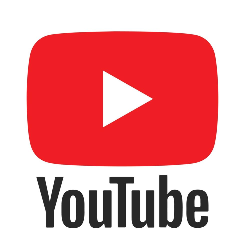 Youtube logotyp isolerat vit bakgrund. vektor illustration