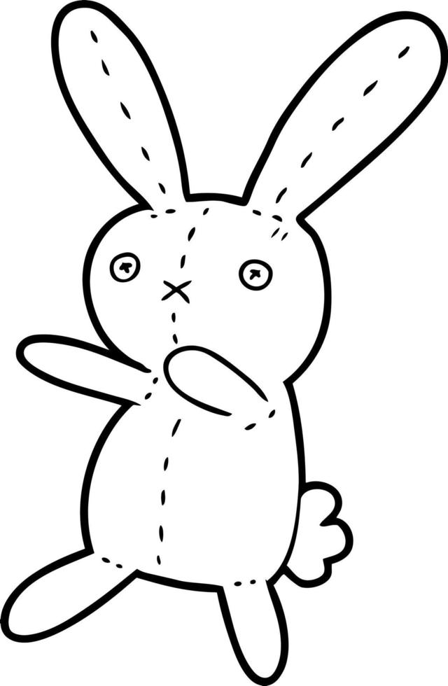 strichzeichnung cartoon süßes kaninchen vektor