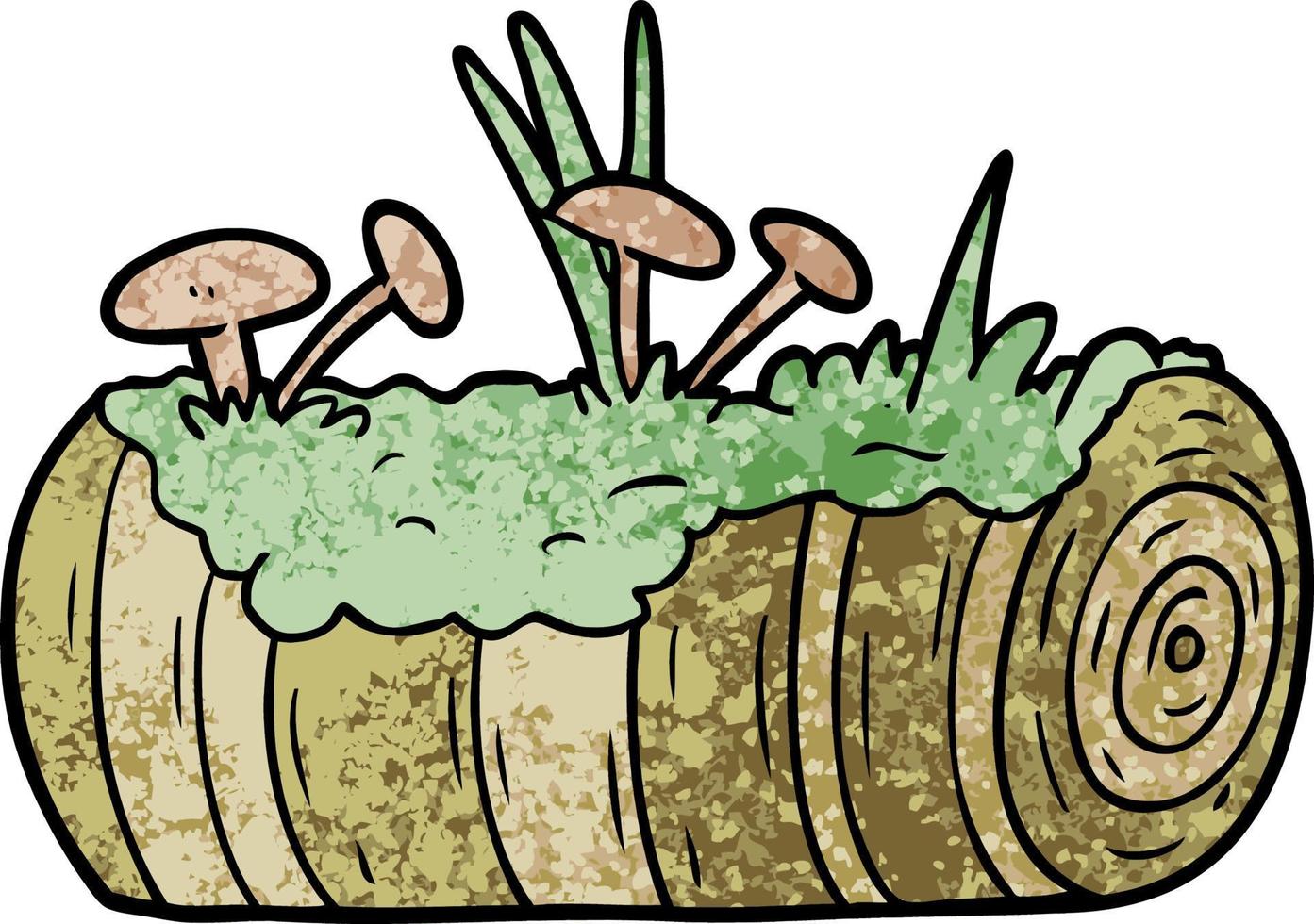 Retro-Grunge-Textur Cartoon altes Protokoll mit Pilzen vektor