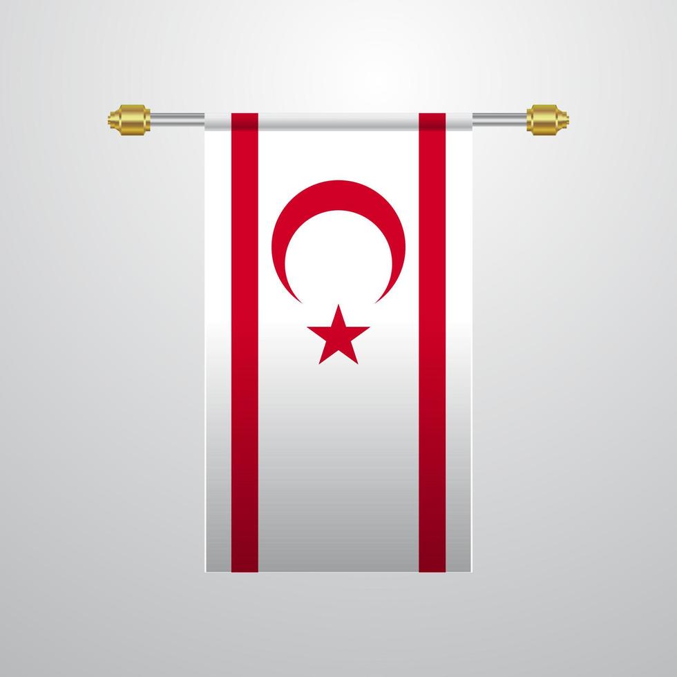 Nordzypern hängende Flagge vektor
