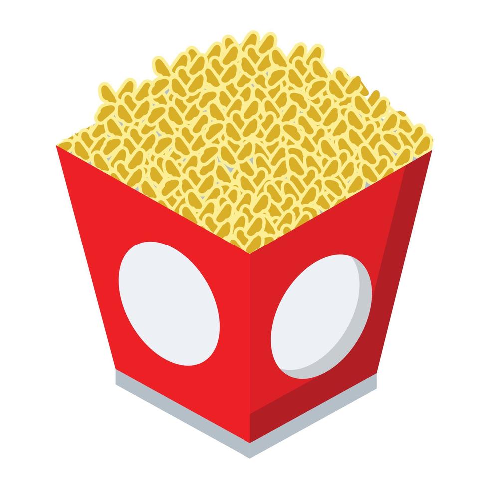 popcorn-vektorillustration auf einem hintergrund. hochwertige symbole. vektorikonen für konzept und grafikdesign. vektor