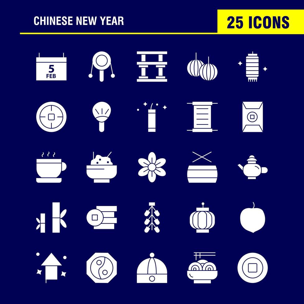 chinesisches neues jahr festes glyphensymbolpaket für designer und entwickler ikonen des kalenders feb monatsplan chinesisches neues spielzeugjahr vektor