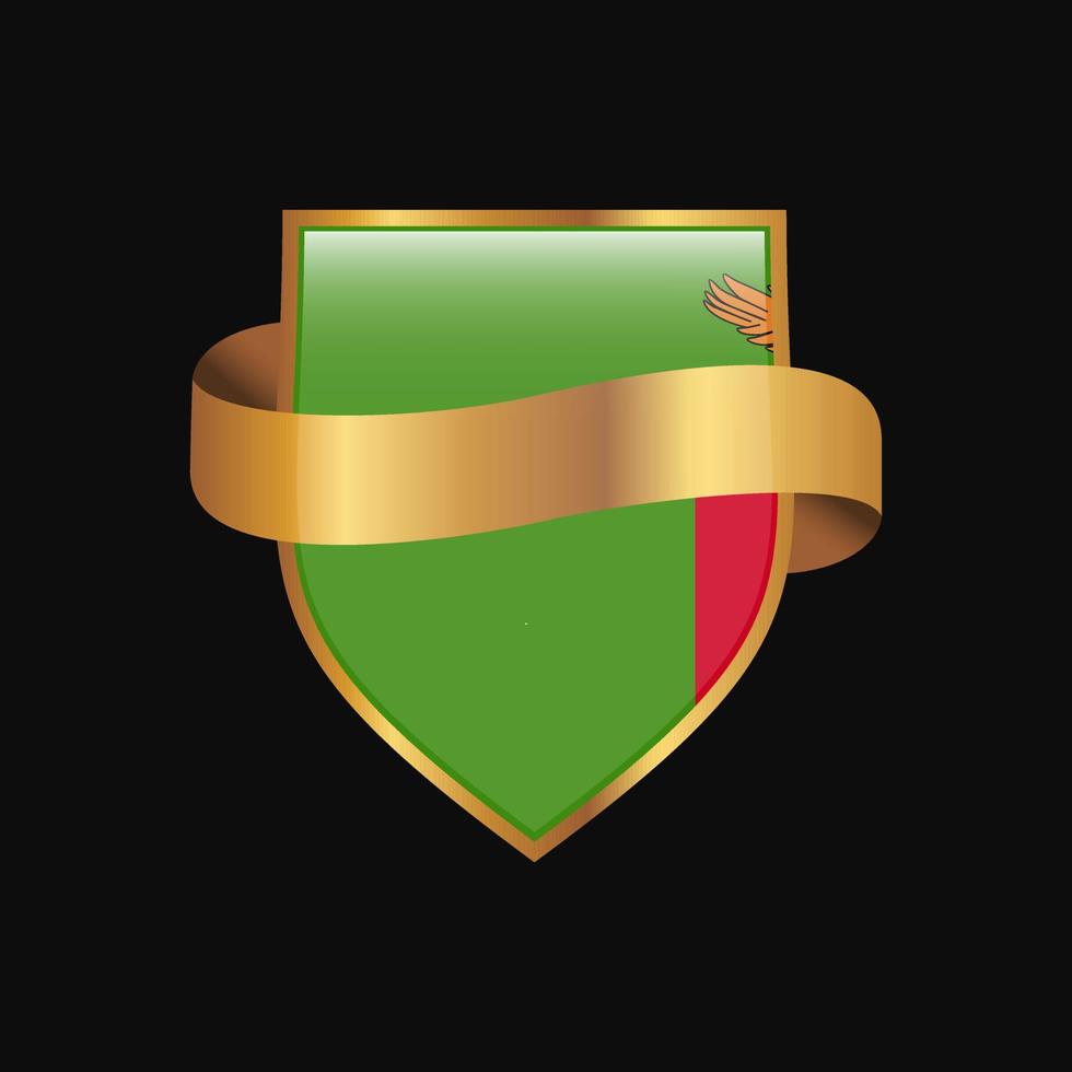 zambia flagga gyllene bricka design vektor