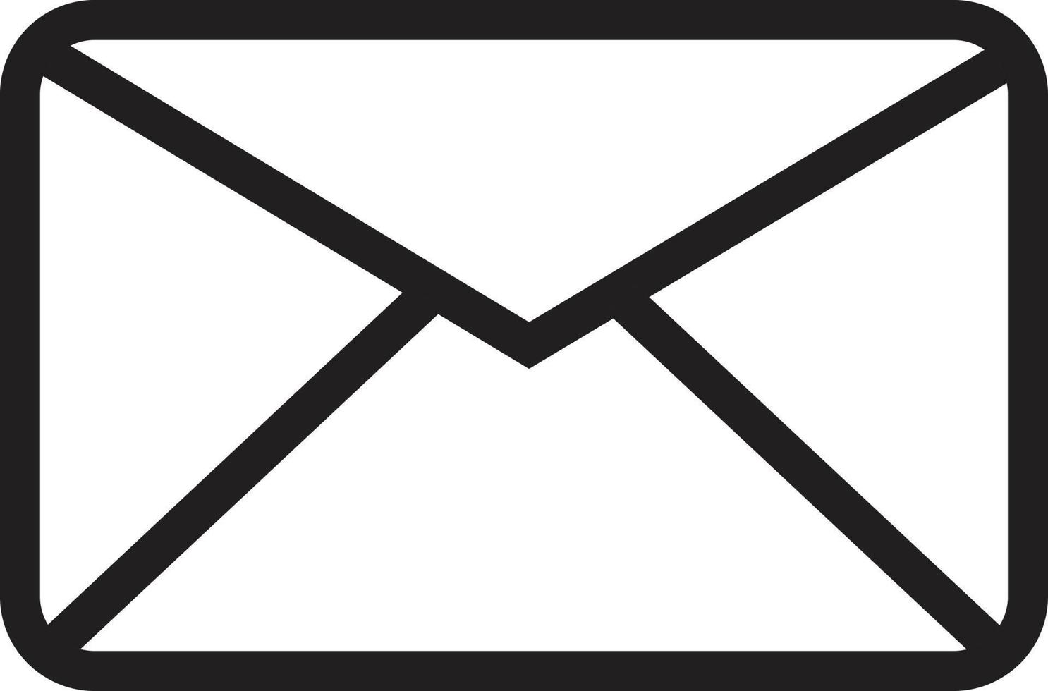 e-post ikon på vit bakgrund. kontakter meddelande skicka brev tecken. meddelande symbol. kuvert post tjänster. platt stil. vektor