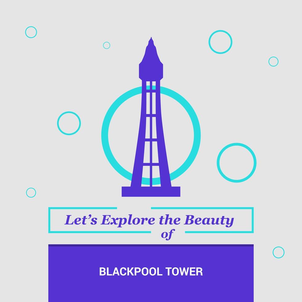 låter utforska de skönhet av blockpool torn Blackpool Storbritannien nationell landmärken vektor