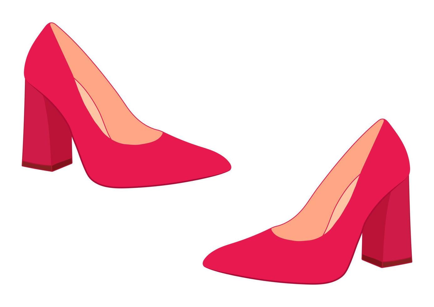 modern kvinnors skor med hälar. kvinnors sko modell. eleganta tillbehör. platt stil. vektor