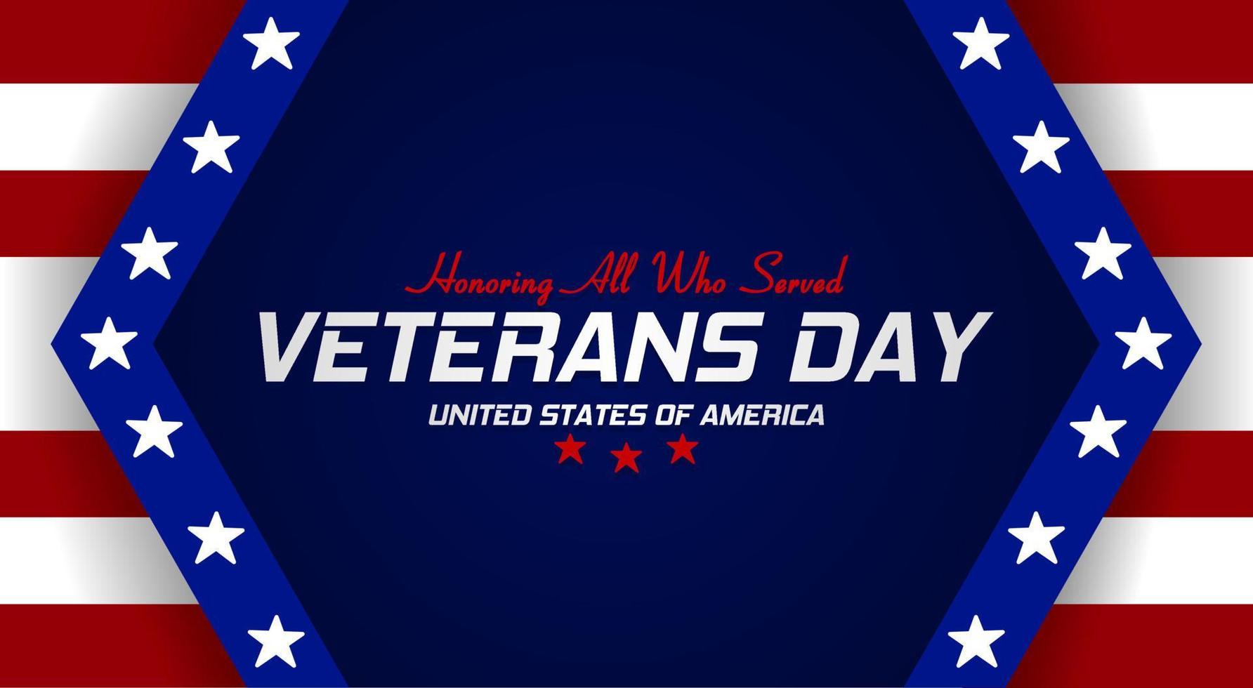 text förenad stater veteraner dag tema. vektor illustration. lämplig för affisch, banderoller, bakgrund och hälsning kort.