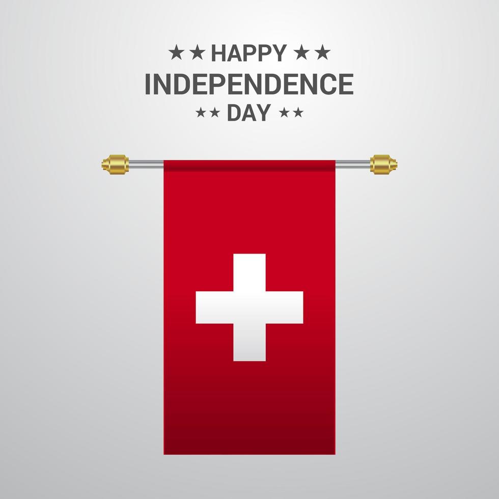 schweizer unabhängigkeitstag hängender flaggenhintergrund vektor