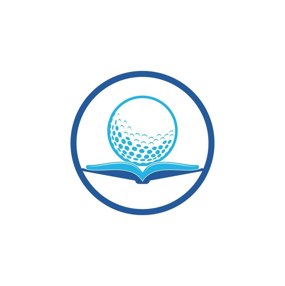 Buch-Golf-Logo-Design-Vektor. Golfbuch-Symbol-Logo-Design-Element vektor