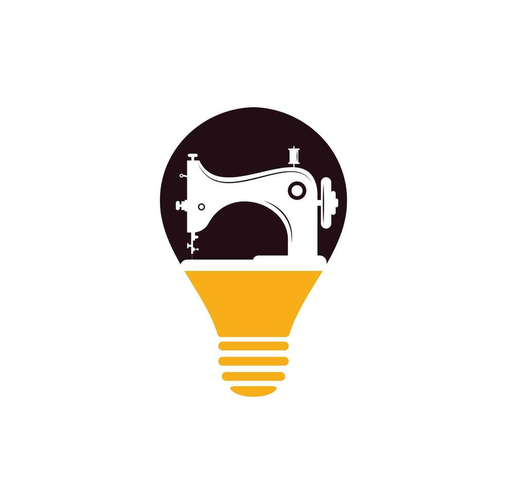 manuell sy maskin Glödlampa form begrepp logotyp ikon. enkel illustration av manuell sy maskin ikon. vektor