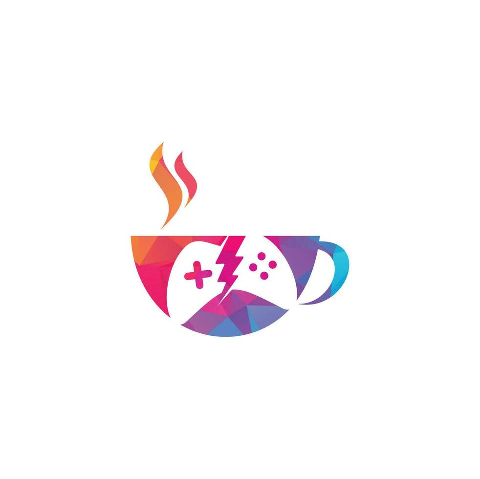 Spielcafé-Logo. donner spiel kaffee café logo design. vektor