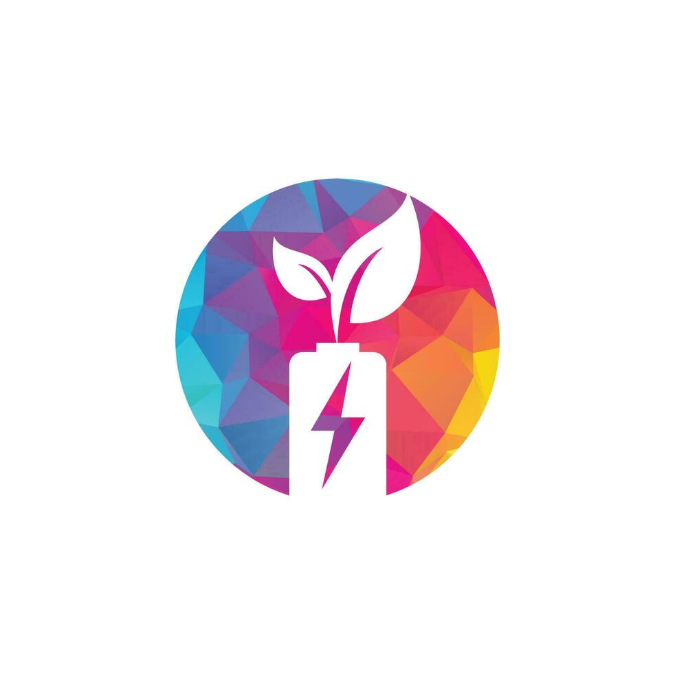 Batterie verlässt Vektor-Logo-Design. Batterie- und Blattsymbol Natürliche Energie Symbol Design Element Logo Vorlage vektor