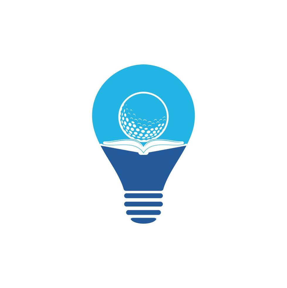 Buchen Sie Golfbirnenform-Konzeptlogo-Designvektor. Golfbuch-Symbol-Logo-Design-Element vektor