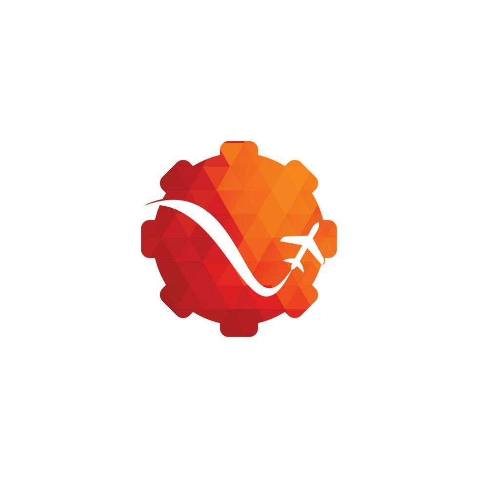 Flugzeug Reise Ausrüstung Form Konzept Logo. vektor