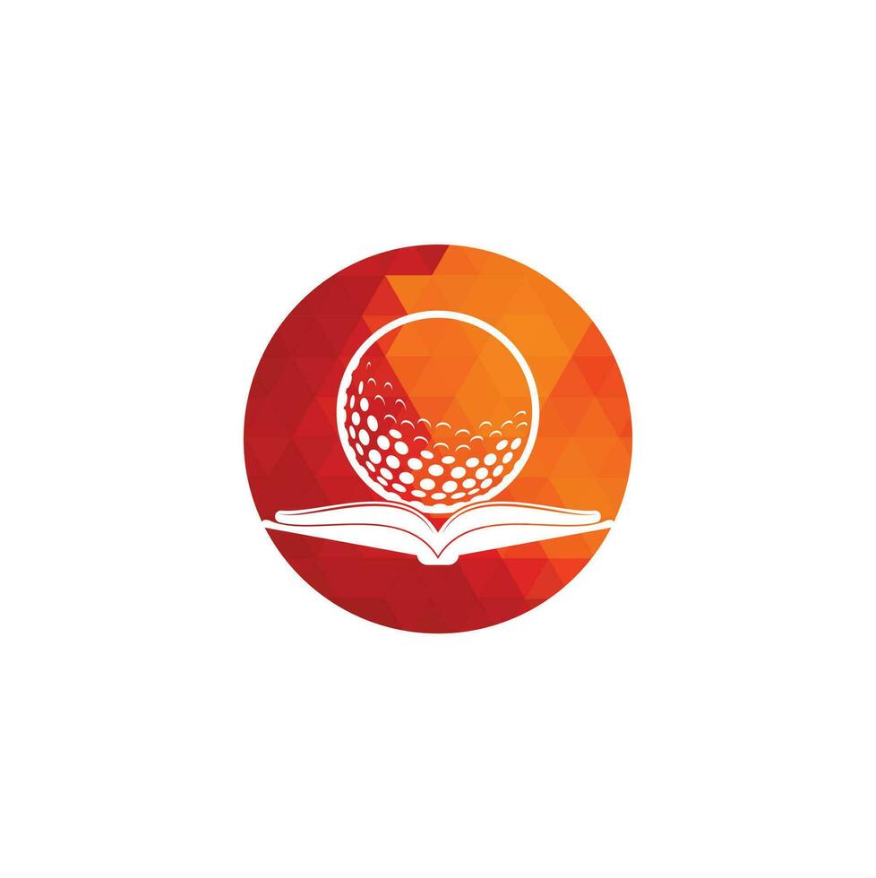 Buch-Golf-Logo-Design-Vektor. Golfbuch-Symbol-Logo-Design-Element vektor