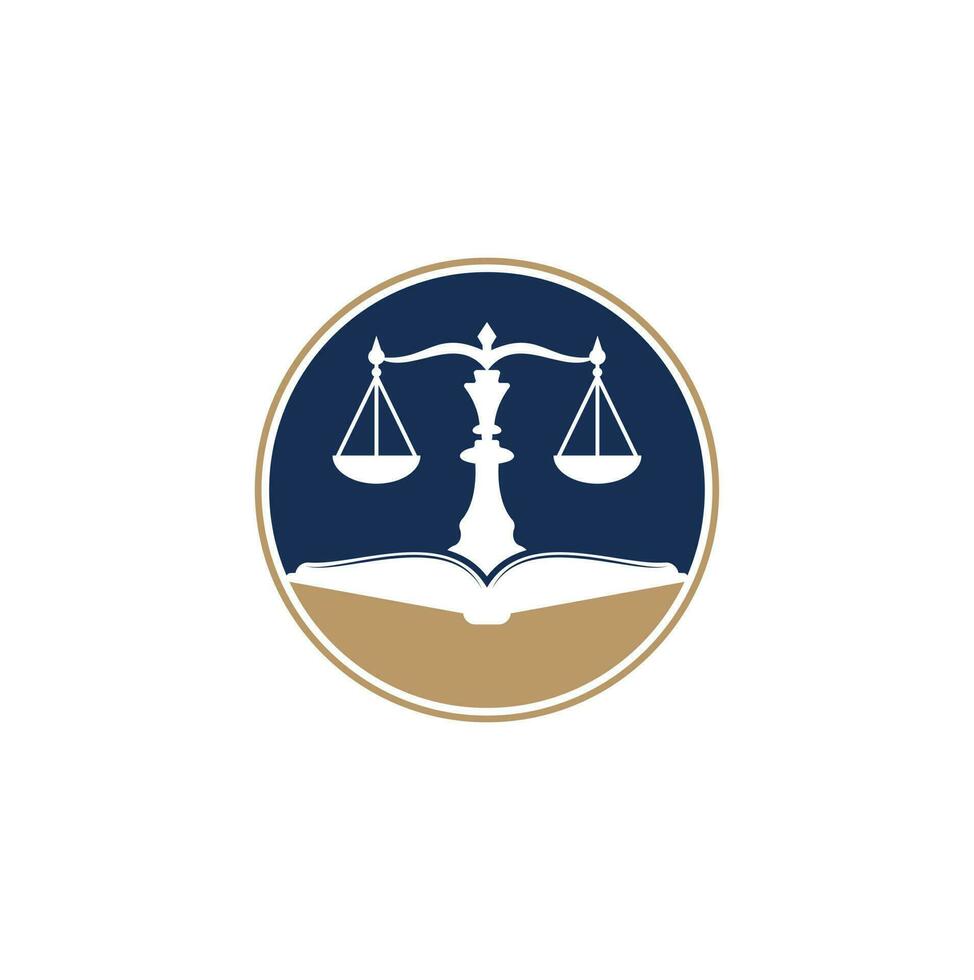 Logo-Design für die Rechtsausbildung. Vektor-Waage und Logo-Kombination für offenes Buch. vektor
