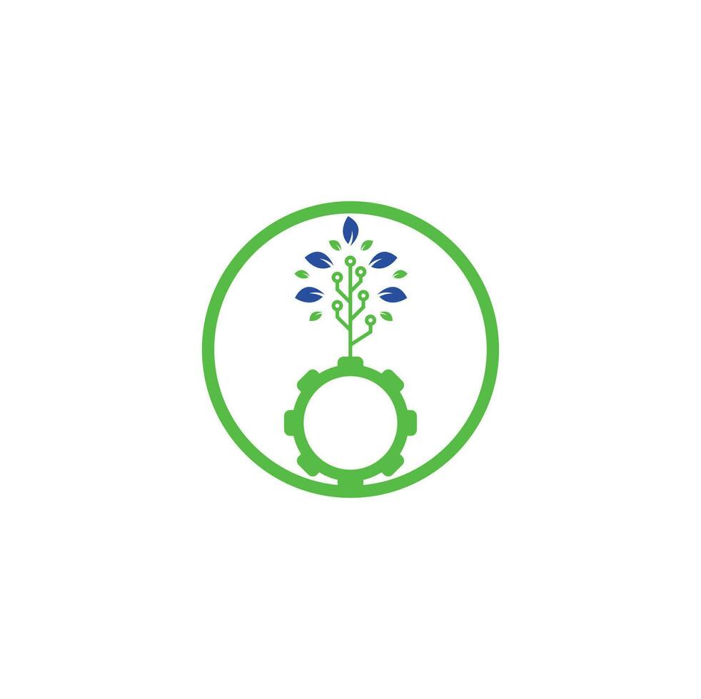 redskap blad vektor logotyp design. grön eco energi, teknologi och industri.