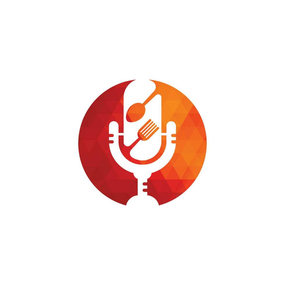 Podcast-Essen-Logo-Icon-Designs-Vektor. Food-Podcast für Schilder, Maskottchen oder andere. vektor