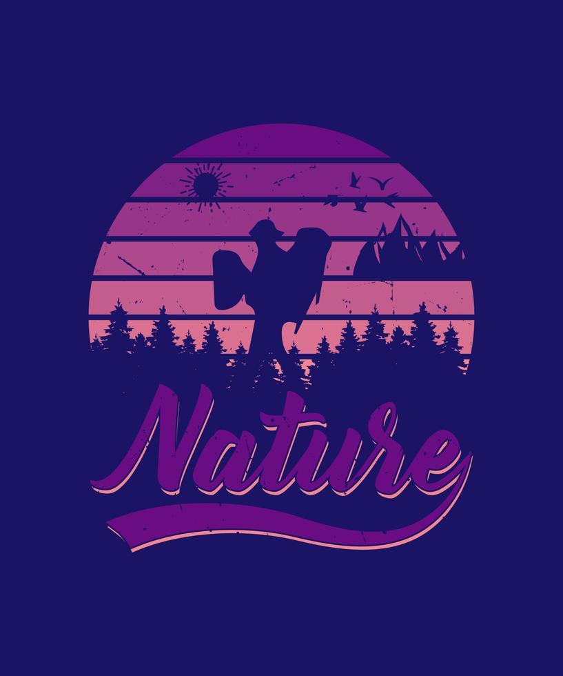 Natur-Vektor-T-Shirt-Design vektor