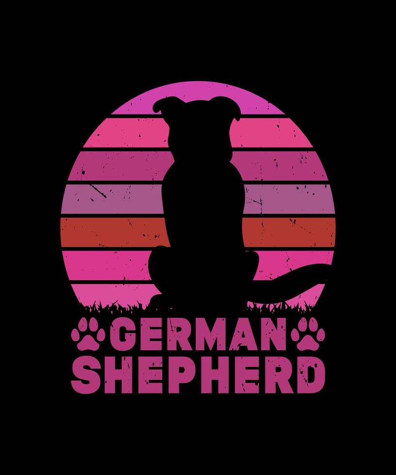 Deutscher Schäferhund-T-Shirt-Design vektor