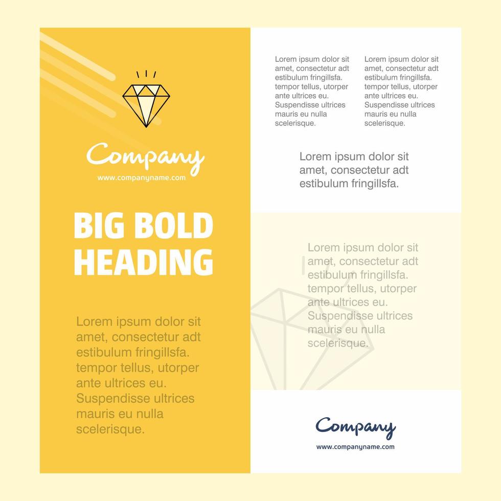 diamant företag företag affisch mall med plats för text och bilder vektor bakgrund