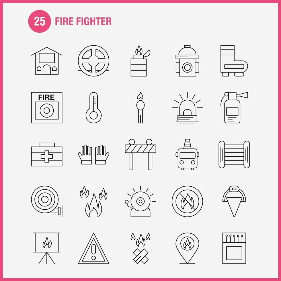 brand kämpe linje ikon för webb skriva ut och mobil uxui utrustning sådan som bränna kämpe brand brandman barriär styrelse kämpe brand piktogram packa vektor