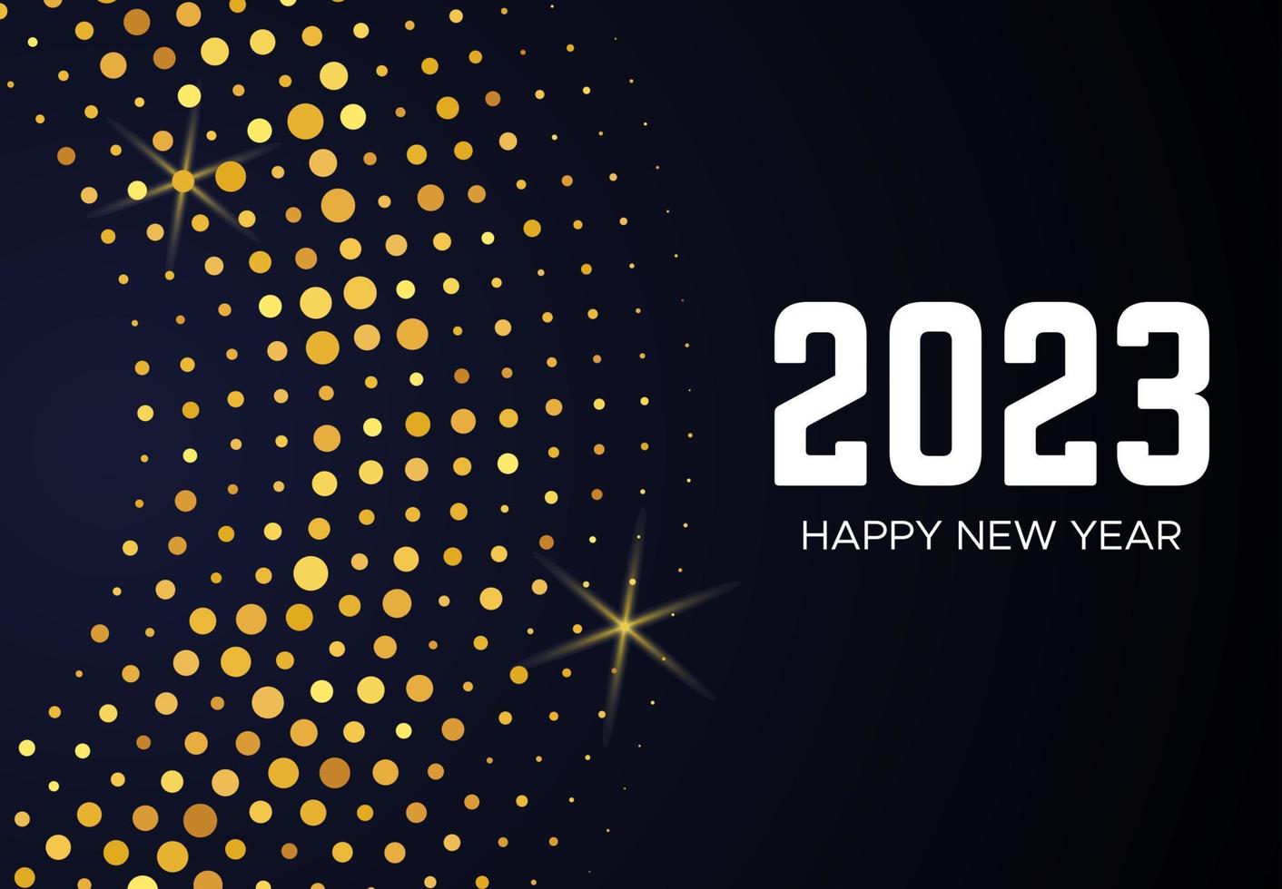 2023 Lycklig ny år av guld glitter mönster vektor