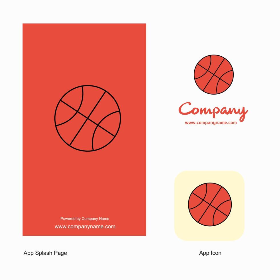 Basketball-Firmenlogo-App-Symbol und Splash-Page-Design kreative Business-App-Designelemente vektor