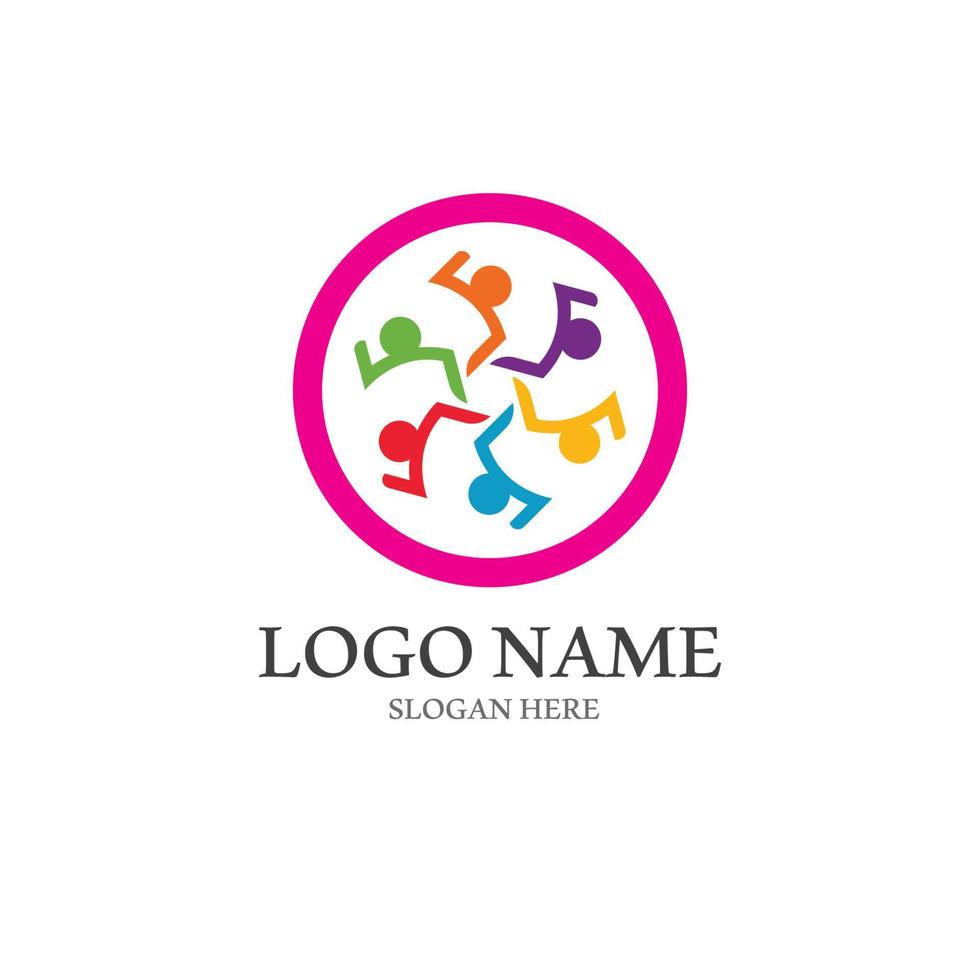 Community-Icon-Gruppen-Logo-Design vektor