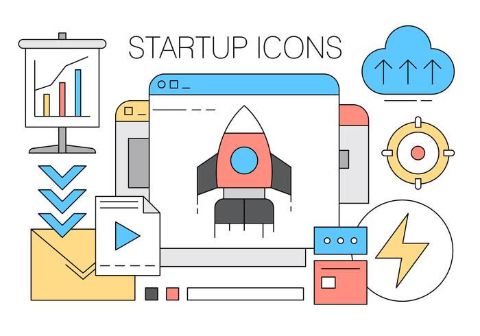 Sammlung von Startup-Symbole in Vektor