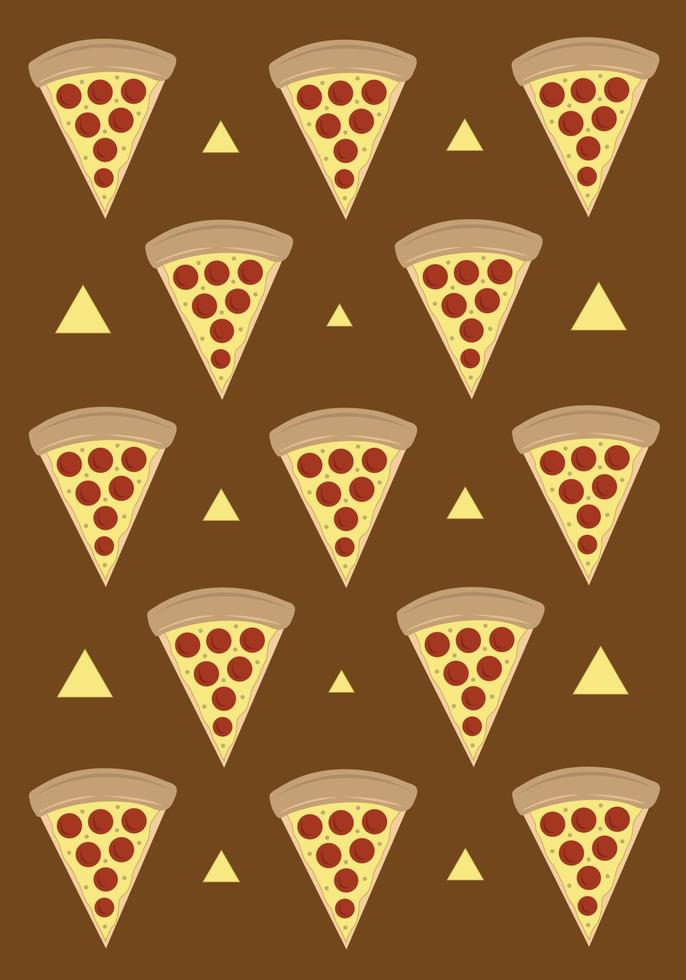 Peperoni-Pizza-Vektortapete für Grafikdesign und dekoratives Element vektor