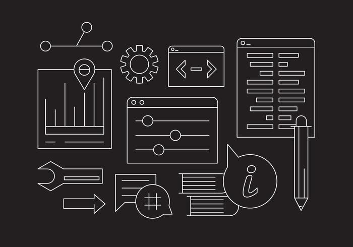 Online Support och informations Vector Icons