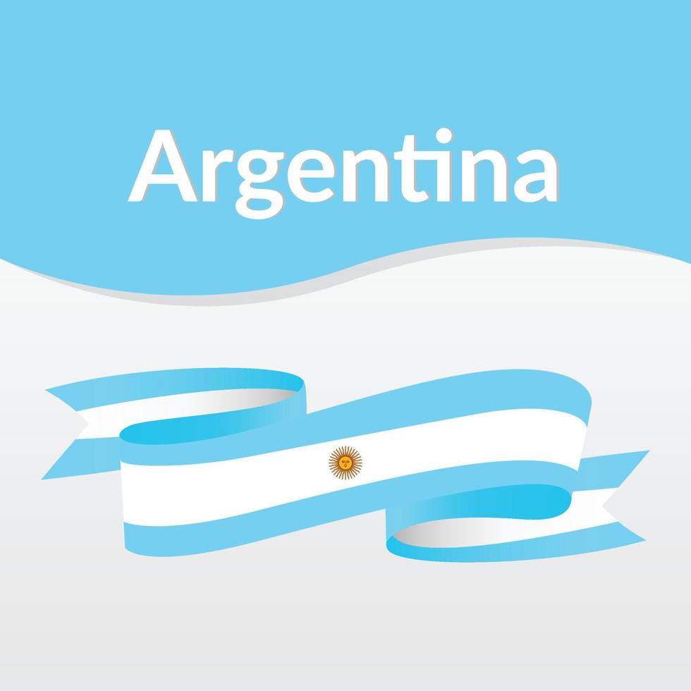 argentinisches Flaggenband isoliert auf abstraktem Hintergrund. Nationales Symbol. Plakat zum Unabhängigkeitstag. vektor