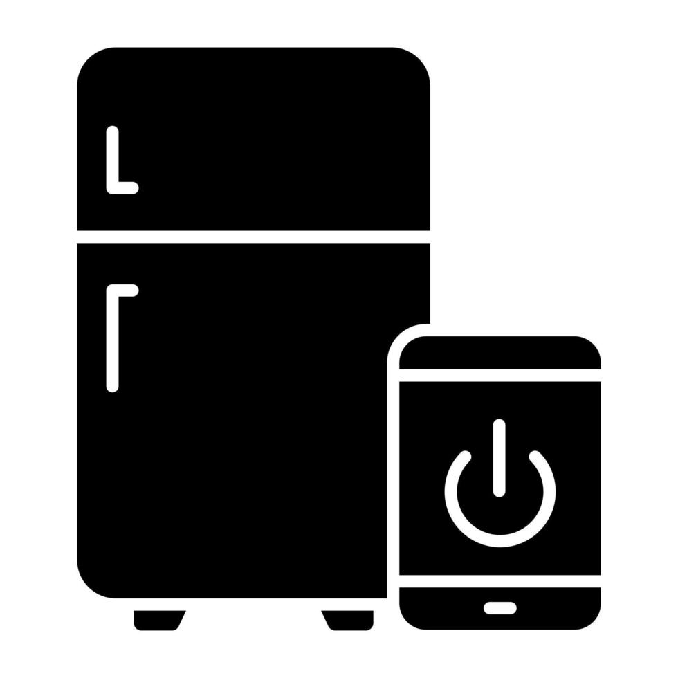 Vektordesign des intelligenten Kühlschranks, solides Symbol vektor